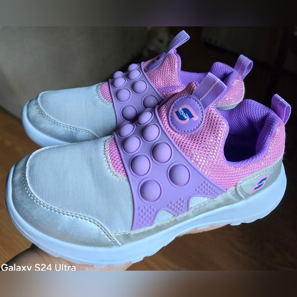 S Sport By Skechers Denis Colorblock Big Girl's Easy-on Shoes, Size 1 - Picture 1 of 8